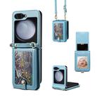 For Samsung Galaxy Z Flip4 ESEBLE Star Series Lanyard Holder Card Slot Phone Case(Blue) - 1