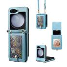 For Samsung Galaxy Z Flip5 ESEBLE Star Series Lanyard Holder Card Slot Phone Case(Blue) - 1