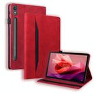 For Lenovo Tab P12 12.7 Splicing Shockproof Leather Tablet Case(Red) - 1