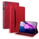 For Lenovo Tab M10 5G Splicing Shockproof Leather Tablet Case(Red) - 1