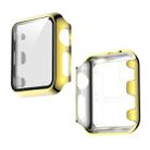 For Apple Watch Series 3 & 2 & 1 38mm Full Coverage Plating Glass Case(Gold) - 1