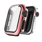 For Apple Watch Series 5 & 4 44mm Full Coverage Plating Glass Case(Pink) - 1