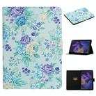 For Samsung Galaxy Tab A9 Flower Pattern Horizontal Flip PU Tablet Case with Sleep / Wake-up Function(Purple Flower) - 1