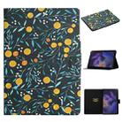 For Samsung Galaxy Tab A9 Flower Pattern Horizontal Flip PU Tablet Case with Sleep / Wake-up Function(Yellow Fruit) - 1