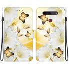 For LG K41s / K51s Crystal Texture Colored Drawing Leather Phone Case(Gold Butterfly Epiphyllum) - 1