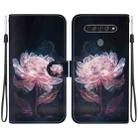 For LG K61 Crystal Texture Colored Drawing Leather Phone Case(Purple Peony) - 1