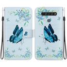 For LG K61 Crystal Texture Colored Drawing Leather Phone Case(Blue Pansies) - 1