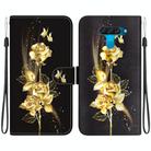 For LG K50 / Q60 Crystal Texture Colored Drawing Leather Phone Case(Gold Butterfly Rose) - 1