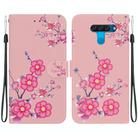 For LG K50 / Q60 Crystal Texture Colored Drawing Leather Phone Case(Cherry Blossoms) - 1