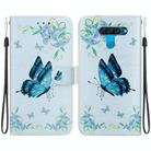 For LG K50 / Q60 Crystal Texture Colored Drawing Leather Phone Case(Blue Pansies) - 1