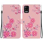 For LG K52 / K62 / Q52 Crystal Texture Colored Drawing Leather Phone Case(Cherry Blossoms) - 1