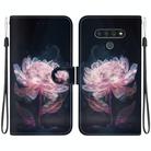 For LG Stylo 6 / K71 Crystal Texture Colored Drawing Leather Phone Case(Purple Peony) - 1