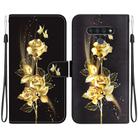 For LG Stylo 6 / K71 Crystal Texture Colored Drawing Leather Phone Case(Gold Butterfly Rose) - 1