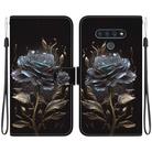 For LG Stylo 6 / K71 Crystal Texture Colored Drawing Leather Phone Case(Black Rose) - 1