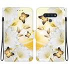 For LG Stylo 6 / K71 Crystal Texture Colored Drawing Leather Phone Case(Gold Butterfly Epiphyllum) - 1