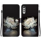 For LG Velvet / G9 Crystal Texture Colored Drawing Leather Phone Case(Crystal Peony) - 1