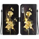 For LG Velvet / G9 Crystal Texture Colored Drawing Leather Phone Case(Gold Butterfly Rose) - 1