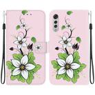 For LG Velvet / G9 Crystal Texture Colored Drawing Leather Phone Case(Lily) - 1