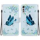 For LG Velvet / G9 Crystal Texture Colored Drawing Leather Phone Case(Blue Pansies) - 1