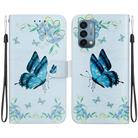 For OnePlus Nord N200 5G Crystal Texture Colored Drawing Leather Phone Case(Blue Pansies) - 1