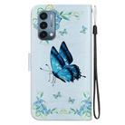 For OnePlus Nord N200 5G Crystal Texture Colored Drawing Leather Phone Case(Blue Pansies) - 3