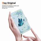 For OnePlus Nord N200 5G Crystal Texture Colored Drawing Leather Phone Case(Blue Pansies) - 6