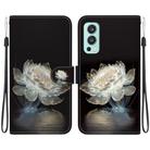 For OnePlus Nord 2 5G Crystal Texture Colored Drawing Leather Phone Case(Crystal Peony) - 1