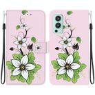 For OnePlus Nord 2 5G Crystal Texture Colored Drawing Leather Phone Case(Lily) - 1
