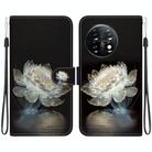 For OnePlus 11 Crystal Texture Colored Drawing Leather Phone Case(Crystal Peony) - 1