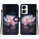 For OnePlus Nord 2T Crystal Texture Colored Drawing Leather Phone Case(Purple Peony) - 1