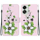 For OnePlus Nord 2T Crystal Texture Colored Drawing Leather Phone Case(Lily) - 1