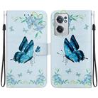 For OnePlus Nord CE 2 5G Crystal Texture Colored Drawing Leather Phone Case(Blue Pansies) - 1