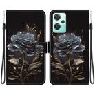 For OnePlus Nord CE 2 Lite 5G Crystal Texture Colored Drawing Leather Phone Case(Black Rose) - 1