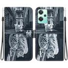 For OnePlus Nord CE 2 Lite 5G Crystal Texture Colored Drawing Leather Phone Case(Cat Tiger Reflection) - 1