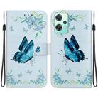 For OnePlus Nord CE 2 Lite 5G Crystal Texture Colored Drawing Leather Phone Case(Blue Pansies) - 1