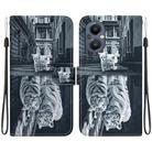 For OnePlus Nord N20 5G Crystal Texture Colored Drawing Leather Phone Case(Cat Tiger Reflection) - 1