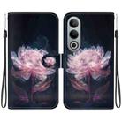 For OnePlus Nord CE4 5G Crystal Texture Colored Drawing Leather Phone Case(Purple Peony) - 1