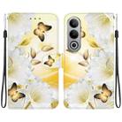 For OnePlus Nord CE4 5G Crystal Texture Colored Drawing Leather Phone Case(Gold Butterfly Epiphyllum) - 1