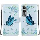 For OnePlus Nord CE4 5G Crystal Texture Colored Drawing Leather Phone Case(Blue Pansies) - 1