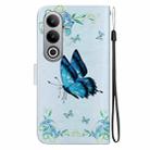For OnePlus Nord CE4 5G Crystal Texture Colored Drawing Leather Phone Case(Blue Pansies) - 3