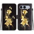 For OnePlus Nord 4 Crystal Texture Colored Drawing Leather Phone Case(Gold Butterfly Rose) - 1