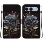 For OnePlus Nord 4 Crystal Texture Colored Drawing Leather Phone Case(Black Rose) - 1