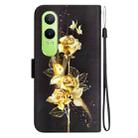 For OnePlus Nord CE4 Lite Crystal Texture Colored Drawing Leather Phone Case(Gold Butterfly Rose) - 3