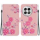 For OnePlus 13 Crystal Texture Colored Drawing Leather Phone Case(Cherry Blossoms) - 1