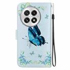 For OnePlus 13 Crystal Texture Colored Drawing Leather Phone Case(Blue Pansies) - 3