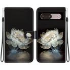 For Google Pixel 7 Pro Crystal Texture Colored Drawing Leather Phone Case(Crystal Peony) - 1