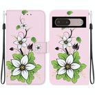 For Google Pixel 7 Pro Crystal Texture Colored Drawing Leather Phone Case(Lily) - 1