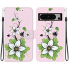 For Google Pixel 8 Pro Crystal Texture Colored Drawing Leather Phone Case(Lily) - 1