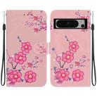 For Google Pixel 8 Pro Crystal Texture Colored Drawing Leather Phone Case(Cherry Blossoms) - 1