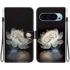 For Google Pixel 9 Crystal Texture Colored Drawing Leather Phone Case(Crystal Peony) - 1